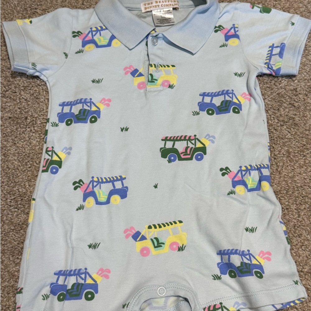 The Beaufort Bonnet Company Light Blue Golf Cart Romper